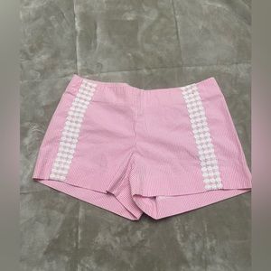 Lilly Pulitzer Pink White Striped Liza Seersucker shorts